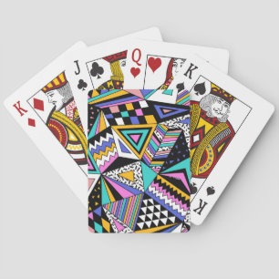 Retro geometrische vormen: kleurrijke Vintage. Pokerkaarten