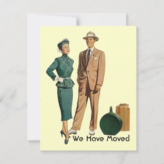 Retro gepakt We hebben kennisgeving Verplaatsen ve Aankondiging (Voorkant)