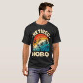 Retro gepensioneerd Hobo pensioen gewerkt T-shirt (Voorkant volledig)