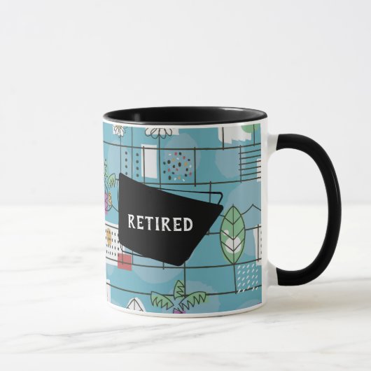 Retro Gepensioneerde 1950s Midden-Eeuw Modern Mok (Rechts)