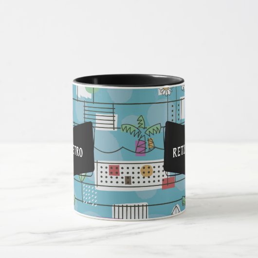 Retro Gepensioneerde 1950s Midden-Eeuw Modern Mok (Midden)