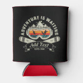 Retro gepersonaliseerd ski-avontuur blikjeskoeler (Voorkant)