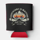 Retro gepersonaliseerd ski-avontuur blikjeskoeler (Achterkant)