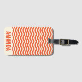 Retro gepersonaliseerde Abstracte golvende lijnen  Bagagelabel (Voorkant (horizontaal))