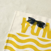 Retro Gepersonaliseerde bijpassende zomervakantie Strandlaken (In situ)