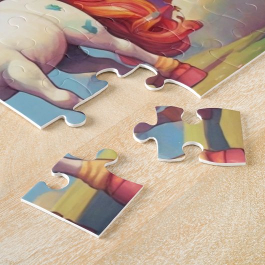 Retro gepersonaliseerde eenhoorn legpuzzel (Zijkant)