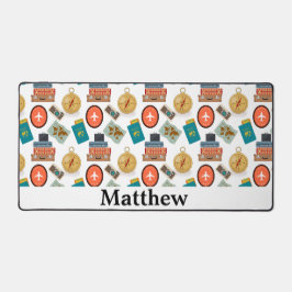 Retro gepersonaliseerde vakantiereizen thema bureaumat