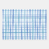 Retro Geplakt patroonpatroon in Baby Blue en White Inpakpapier Vel (Voorkant 2)