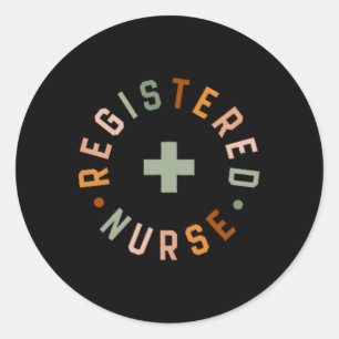 Retro Geregistreerd Verpleegkundige Stethoscoop V Ronde Sticker