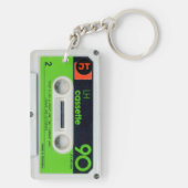 Retro German Audiotape Cassette, gepersonaliseerd  Sleutelhanger (achterkant)