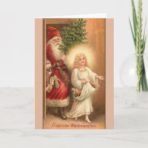 Retro German Fröhliche Weihnachten met kerstkaart Feestdagen Kaart