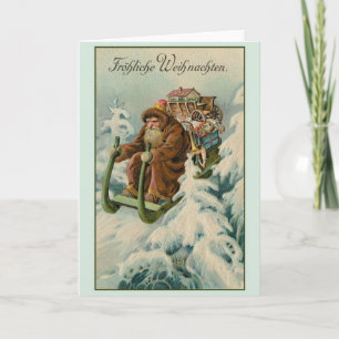 Retro German Fröhliche Weihnachten met kerstkaart Feestdagen Kaart