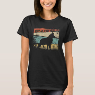 Retro German Shepherd Hondenras Silhouette German T-shirt