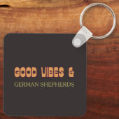 Retro German Shepherd Keychain (Achterkant)