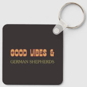 Retro German Shepherd Keychain (Achterkant)