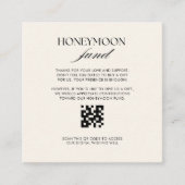 Retro geruit patroon Honeymoon fonds QR code Informatiekaartje (Voorkant)