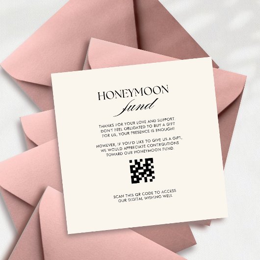 Retro geruit patroon Honeymoon fonds QR code Informatiekaartje