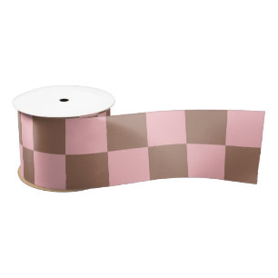 Retro geruit patroon roze en Mocha Brown Lint