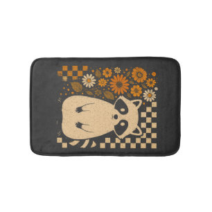 Retro geruite Halloween wasbeer Badmat