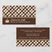 Retro geruite koffiebar visitekaartje (Voorkant / Achterkant)