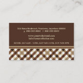 Retro geruite koffiebar visitekaartje (Achterkant)