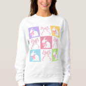 Retro Geruite Pastel Paashaas met Bogen Trui (Voorkant)