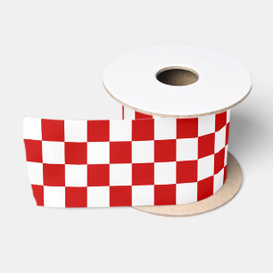 Retro geruite patroon rode geruite Kerst Lint