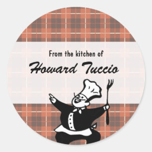 Retro geruite "Uit de keuken" Sticker
