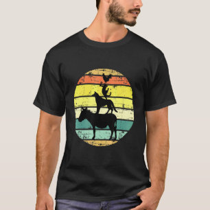 Retro gestapelde landbouwhuisdieren zonneklampen t-shirt