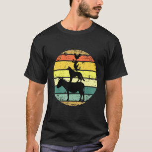 Retro gestapelde landbouwhuisdieren zonneklampen t-shirt