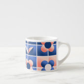 Retro gestileerde bloemen: mozaïekpatroon. espresso kop (Rechts)