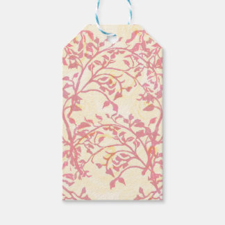 Retro gestoken roos en blad cadeau label cadeaulabel