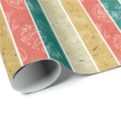 Retro gestreept fastfoodpatroon cadeaupapier (Rol Hoek)