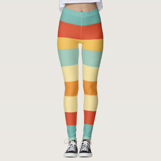 Retro gestreept kleurenpatroon leggings