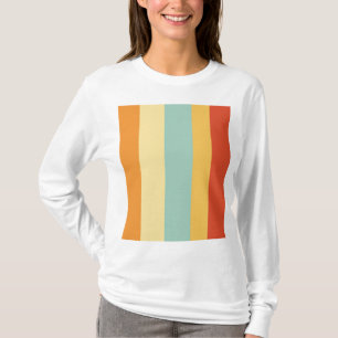 Retro gestreept kleurenpatroon t-shirt
