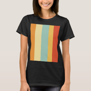 Retro gestreept kleurenpatroon t-shirt