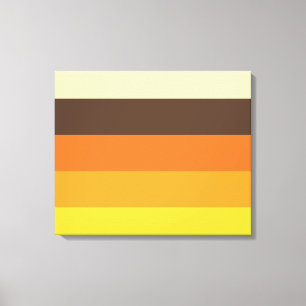 Retro gestreept kleurpatroon uit de jaren 70 canvas afdruk