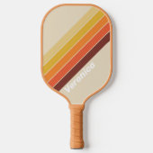Retro Gestreept met Naam Pickleball Paddle (Voorkant)