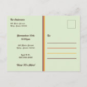 Retro gestreepte 70's Feest Uitnodiging Briefkaart (Achterkant)