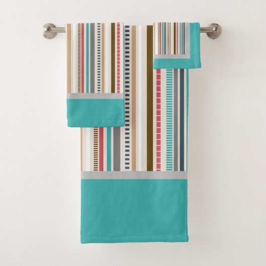 Retro Gestreepte Bad Handdoek (Insitu)