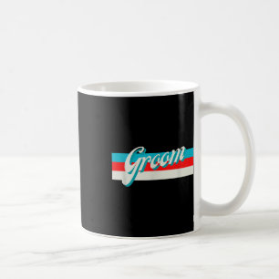 Retro gestreepte bruidegom bruidsjonkers verloofd  koffiemok