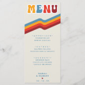 Retro gestreepte bruiloft receptie menu (Voorkant)