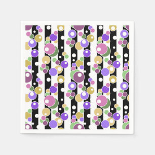 Retro-, gestreepte en polka-punten servet