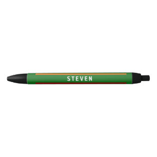 Retro Gestreepte Golf Papa Voornaam Scorekaart Zwarte Inkt Pen