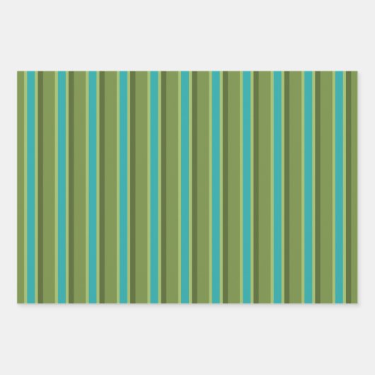 Retro Gestreepte Kerst Wrapping Papier Set Inpakpapier Vel (Voorkant 3)