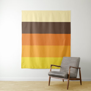 Retro gestreepte kleurpatroon uit de jaren 70 wandkleed