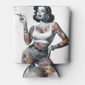 Retro getatoeëerd meisje blikjeskoeler (Voorkant)