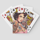 Retro Getatoeëerde Pin-up Pokerkaarten (Achterkant)