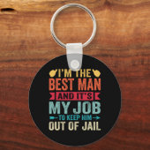 Retro getuige trouw bruidsjonkers Funny Bruids Bru Sleutelhanger (Voorkant)