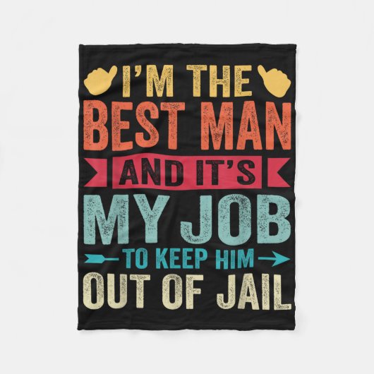 Retro Getuige Trouw Bruidsjonkers Grappig Bruids B Fleece Deken (Voorkant)